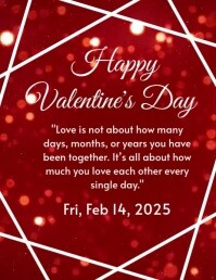 Red Maximalist Valentine's Day Quotations Flyer (us Letter) template